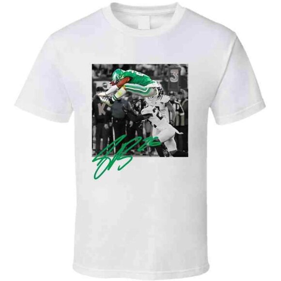 Saquon Barkley Backwards Hurdle Philadelphia Shirt (Read Description) - Picture 3 of 4